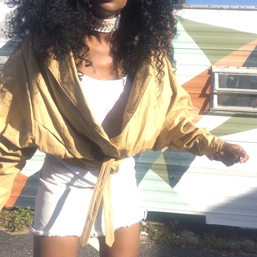 HP🎉Vintage 80’s Oversized Bomber Leather Jacket
